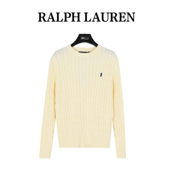 Slim-fit cable-knit cotton sweater (outlet）