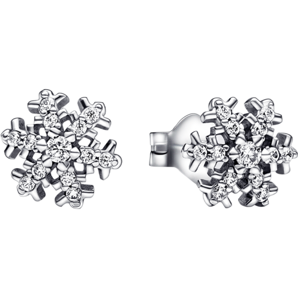 Shining Snowflake Earrings 925 Silver Natural Quarter Simple and Exquisite