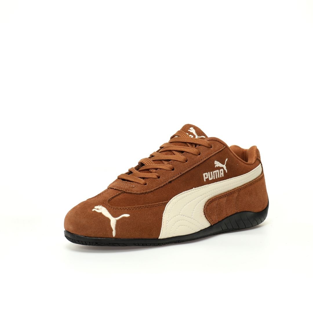 pumaSpeed OG SD "browngrey" extreme racing series low-top German training style stitching retro all-match leisure sports racing shoes "cocoa brown light gray"