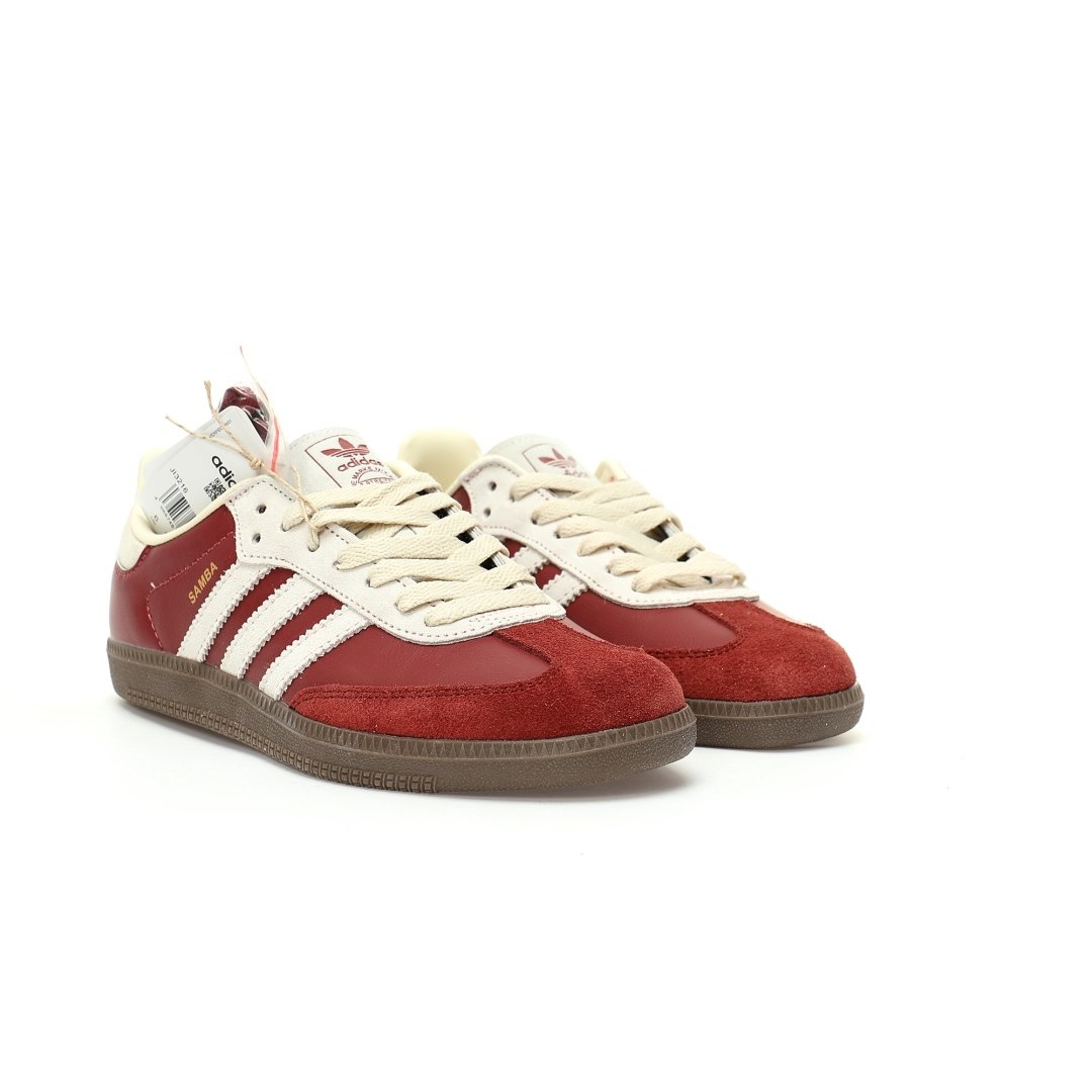 Adidas originals samba og"beige de mujer"Suede, wine red, off-white rubber sole"