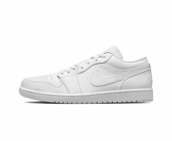 Jordan Air Jordan 1 Leather Trend Low Top Retro Basketball Shoes Men's White