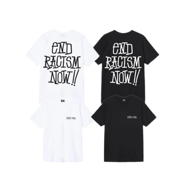 STUSSY Stussy End Racism End Racism slogan short-sleeved T-shirt