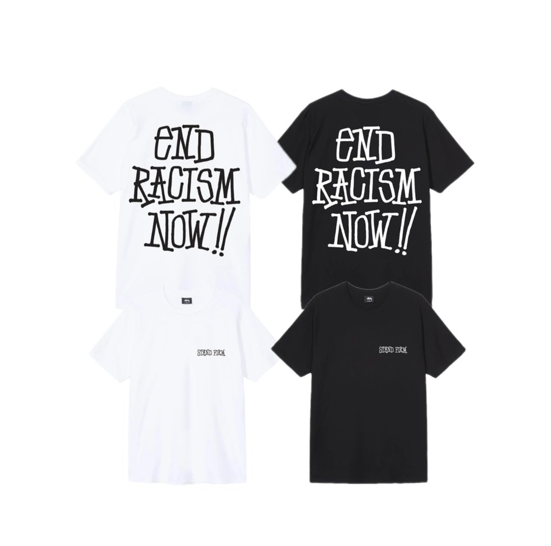 STUSSY Stussy End Racism End Racism slogan short-sleeved T-shirt