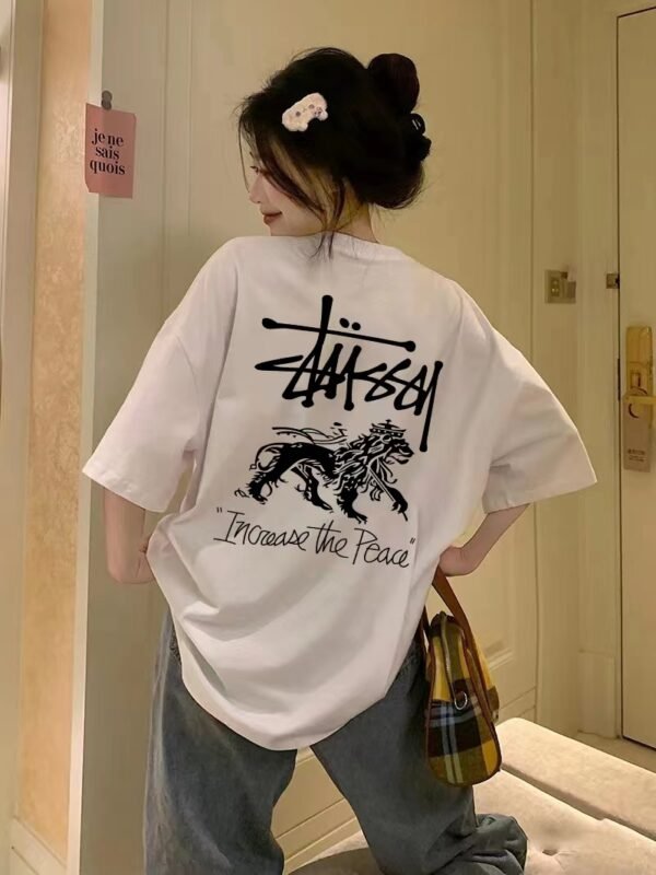 STUSSY LION TRIBE / Stussy Lion Tribe Parade Printed Short Sleeve T-Shirt for Men and Women