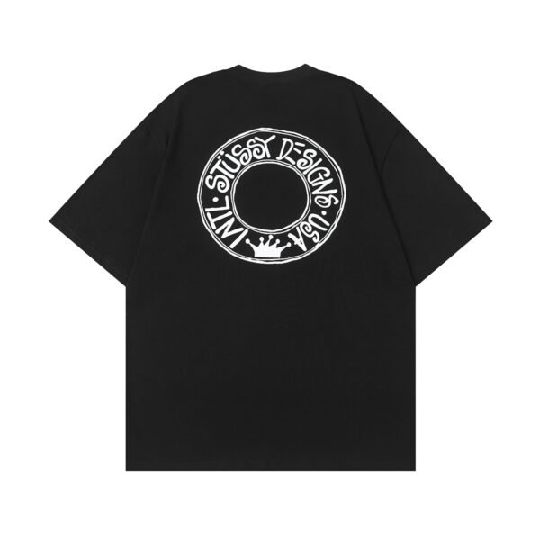 Stussy American trendy brand loose-fitting short-sleeved T-shirt series summer series ribbed neckline