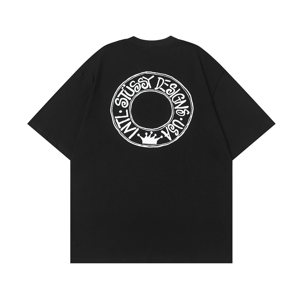Stussy American trendy brand loose-fitting short-sleeved T-shirt series summer series ribbed neckline