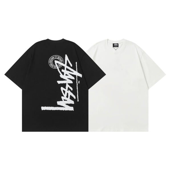 Stussy American trendy brand loose-fitting short-sleeved T-shirt series summer series ribbed neckline  D11