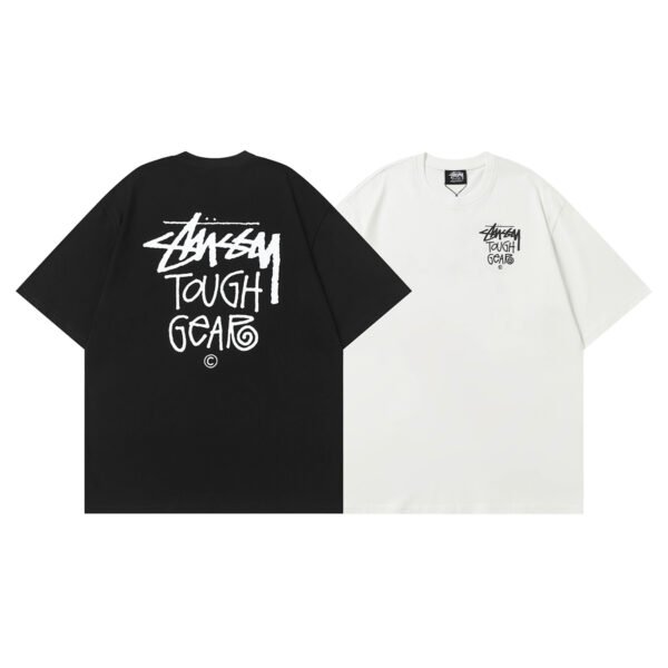 Stussy American trendy brand loose-fitting short-sleeved T-shirt series summer series ribbed neckline  D10