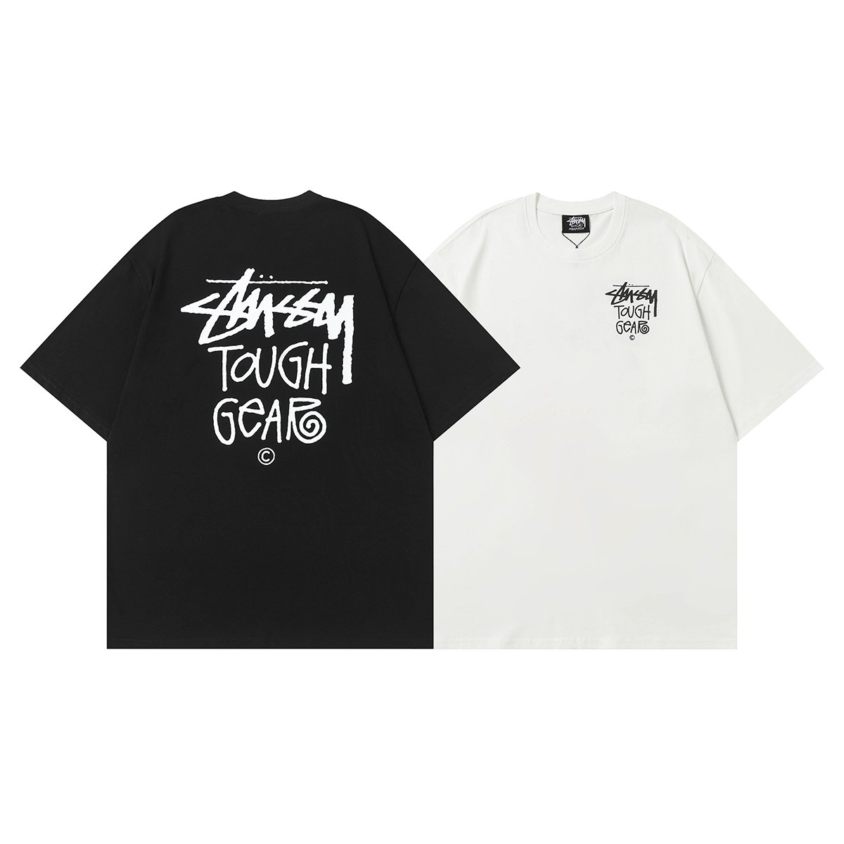 Stussy American trendy brand loose-fitting short-sleeved T-shirt series summer series ribbed neckline  D10