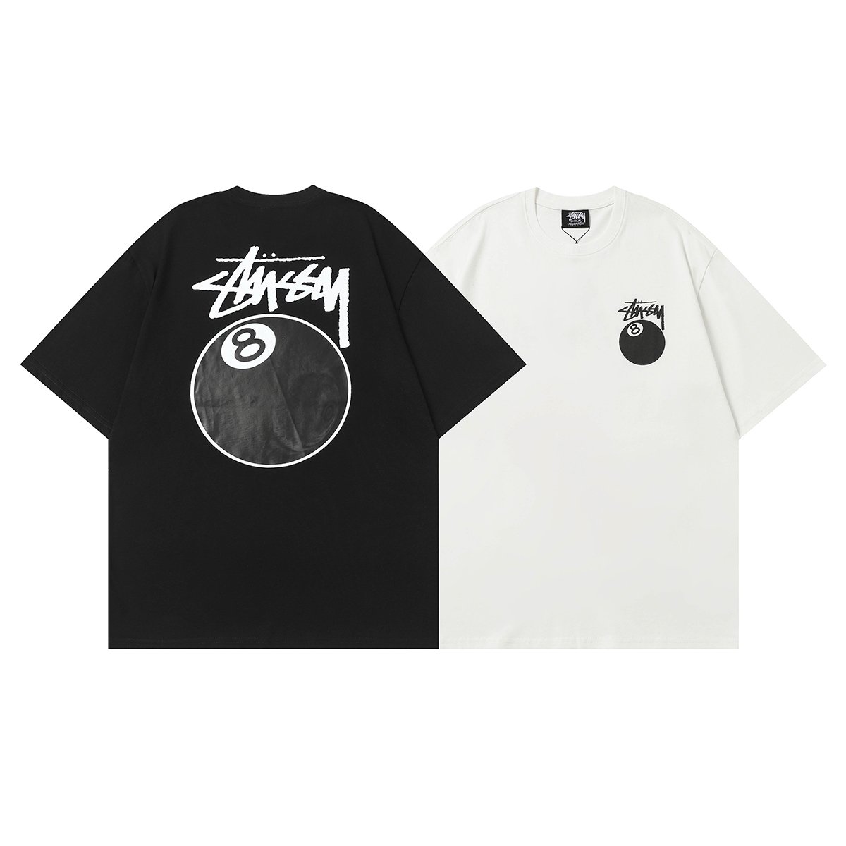 Stussy American trendy brand loose-fitting short-sleeved T-shirt series summer series ribbed neckline  D06