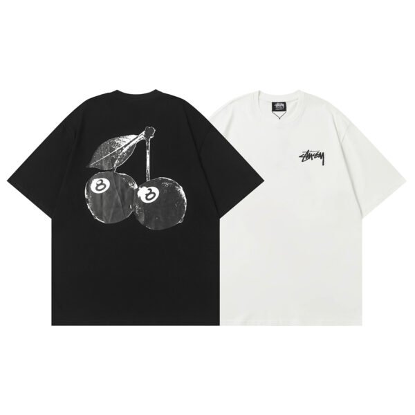 Stussy American trendy brand loose-fitting short-sleeved T-shirt series summer series ribbed neckline  D05