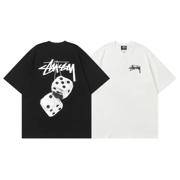 Stussy American trendy brand loose-fitting short-sleeved T-shirt series summer series ribbed neckline  D02