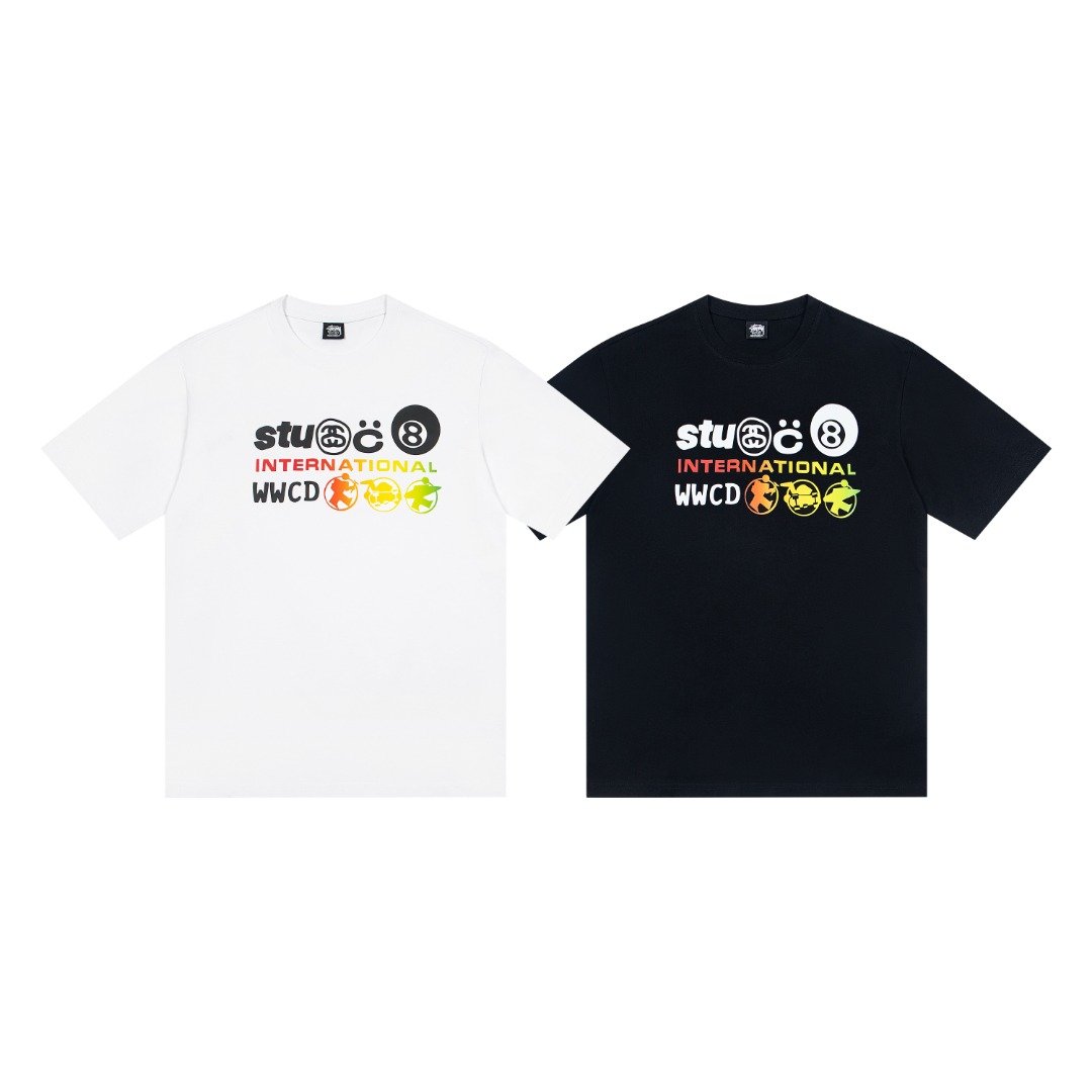 Stussy Stussy men and women couples same style short-sleeved half-sleeved T-shirt O3