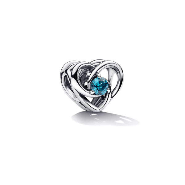 PANDORA [New] United Nations Joint Series Navy Blue Wrap Heart Shape Glass Charm