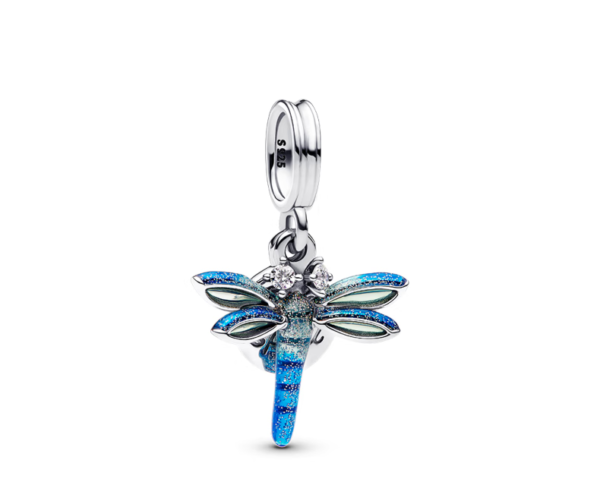 PANDORA [New] Dream Blue Dragonfly 2-in-1 Pendant Good Luck Spring Blue