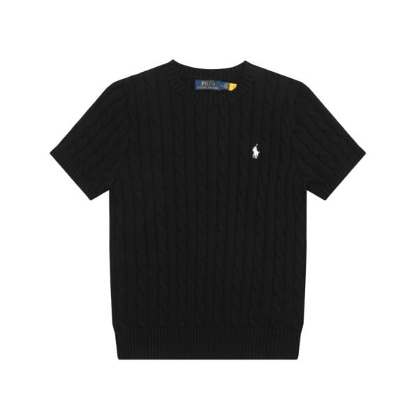 Ralph Lauren round neck solid color pony embroidered logo knitted short sleeves