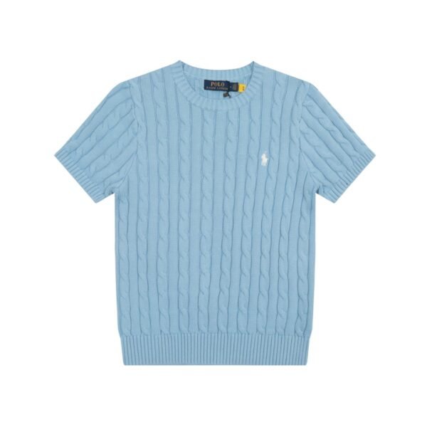 Ralph Lauren round neck solid color pony embroidered logo knitted short sleeves