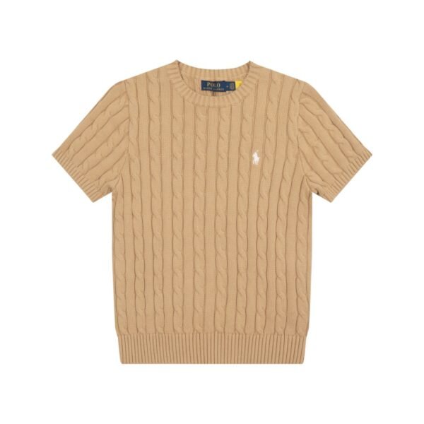 Ralph Lauren round neck solid color pony embroidered logo knitted short sleeves