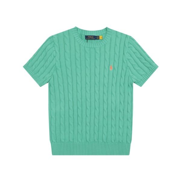 Ralph Lauren round neck solid color pony embroidered logo knitted short sleeves