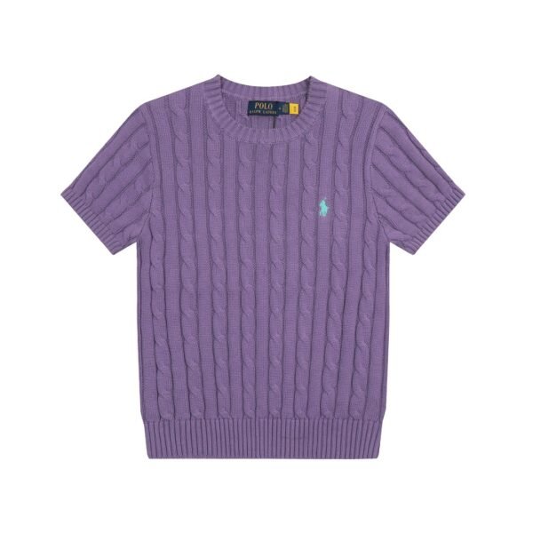 Ralph Lauren round neck solid color pony embroidered logo knitted short sleeves