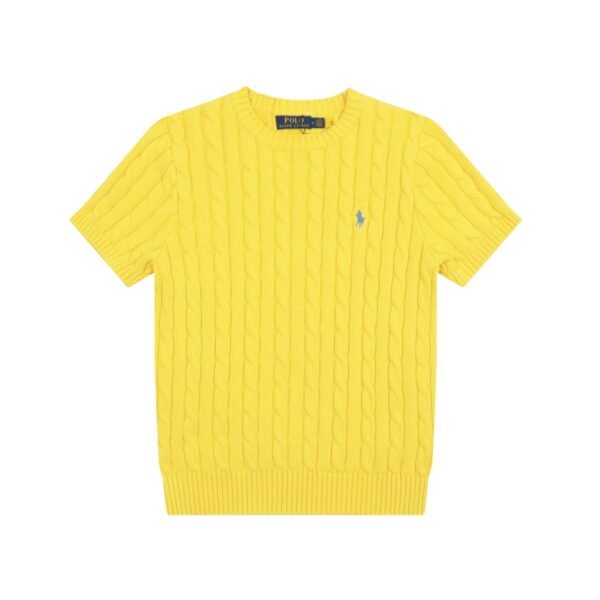 Ralph Lauren round neck solid color pony embroidered logo knitted short sleeves