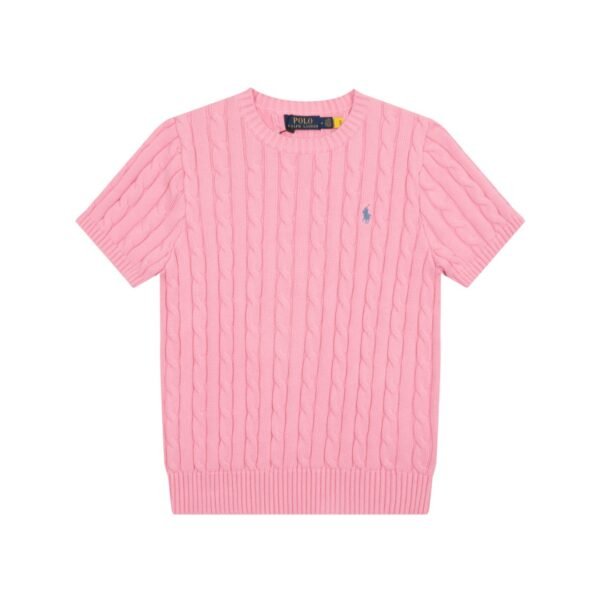 Ralph Lauren round neck solid color pony embroidered logo knitted short sleeves