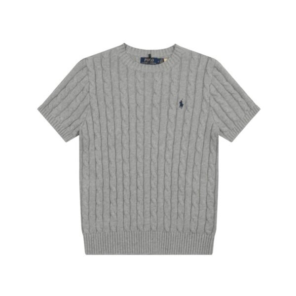 Ralph Lauren round neck solid color pony embroidered logo knitted short sleeves