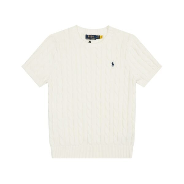 Ralph Lauren round neck solid color pony embroidered logo knitted short sleeves