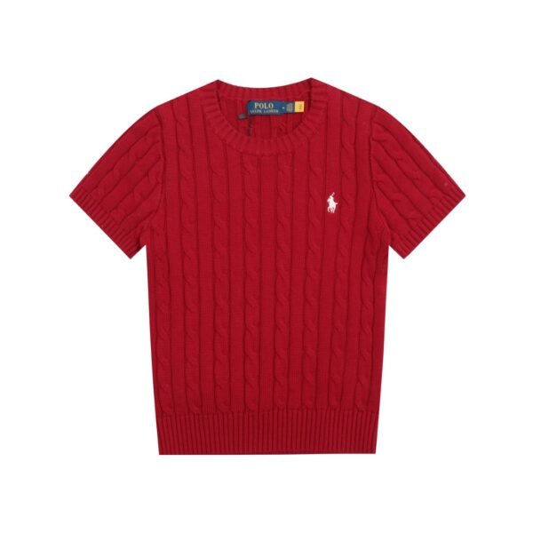Ralph Lauren round neck solid color pony embroidered logo knitted short sleeves