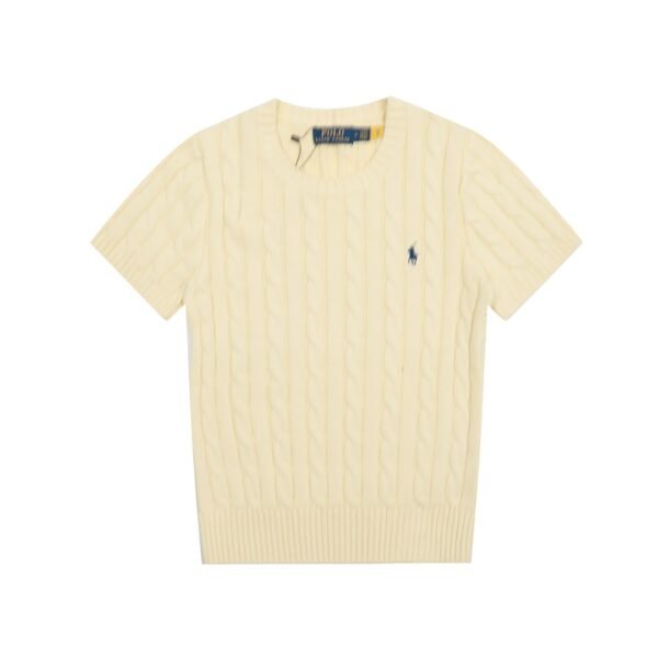Ralph Lauren round neck solid color pony embroidered logo knitted short sleeves