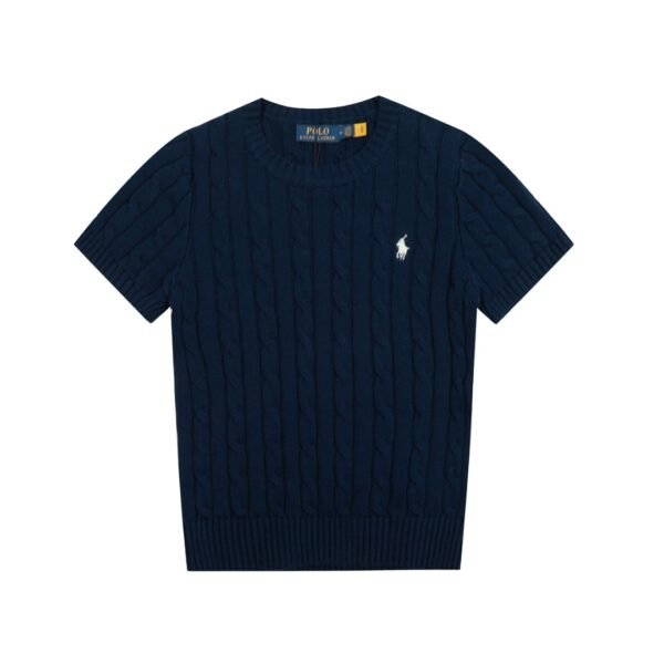 Ralph Lauren round neck solid color pony embroidered logo knitted short sleeves