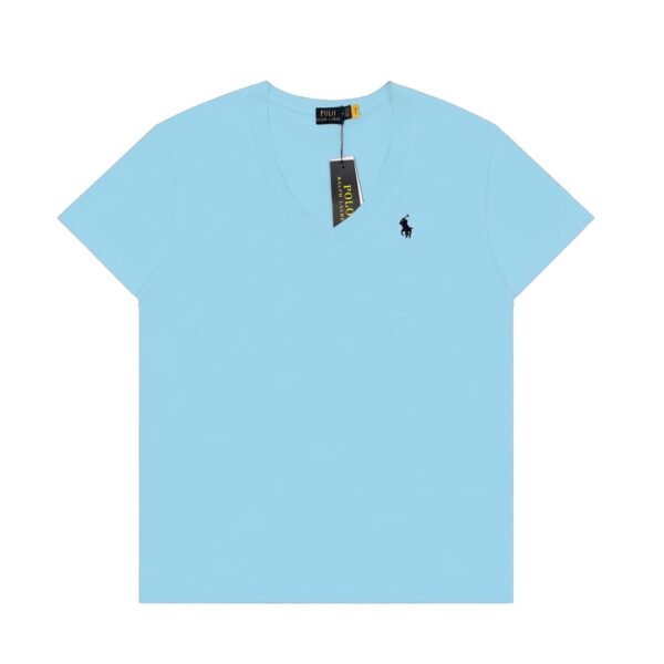 Ralph Lauren classic pony embroidery V-neck goddess style basic short sleeve