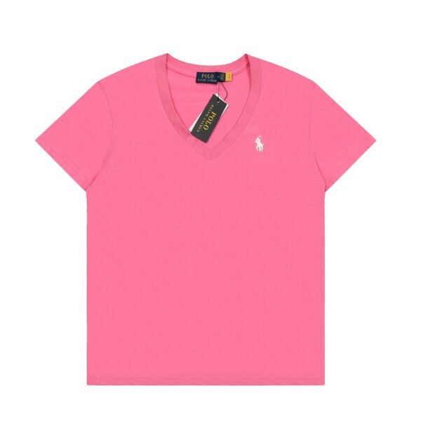 Ralph Lauren classic pony embroidery V-neck goddess style basic short sleeve