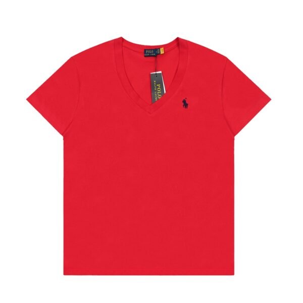 Ralph Lauren classic pony embroidery V-neck goddess style basic short sleeve