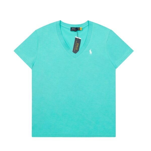 Ralph Lauren classic pony embroidery V-neck goddess style basic short sleeve