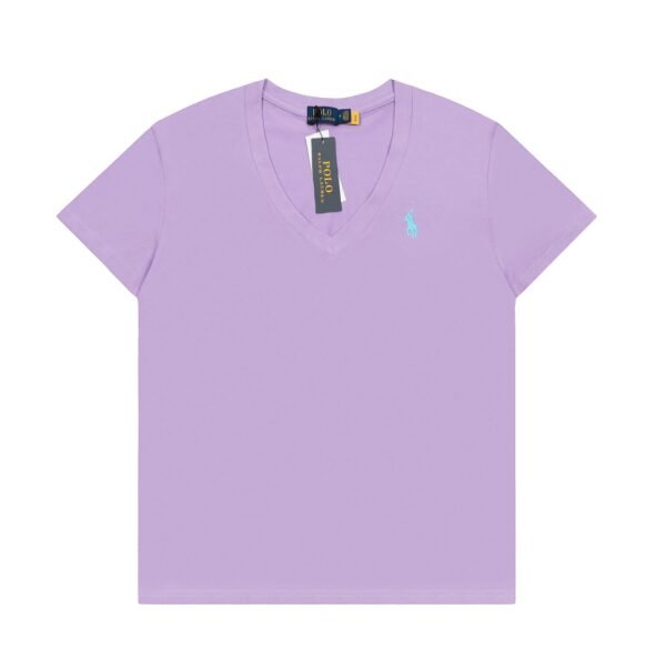 Ralph Lauren classic pony embroidery V-neck goddess style basic short sleeve