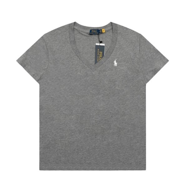 Ralph Lauren classic pony embroidery V-neck goddess style basic short sleeve