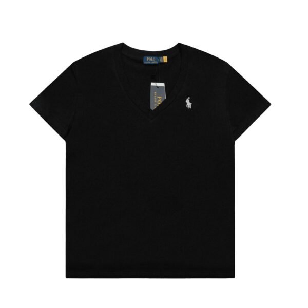 Ralph Lauren classic pony embroidery V-neck goddess style basic short sleeve