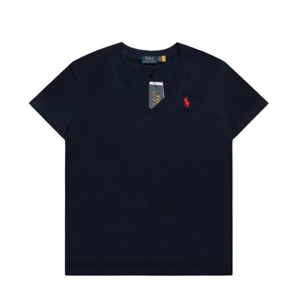 Ralph Lauren classic pony embroidery V-neck goddess style basic short sleeve