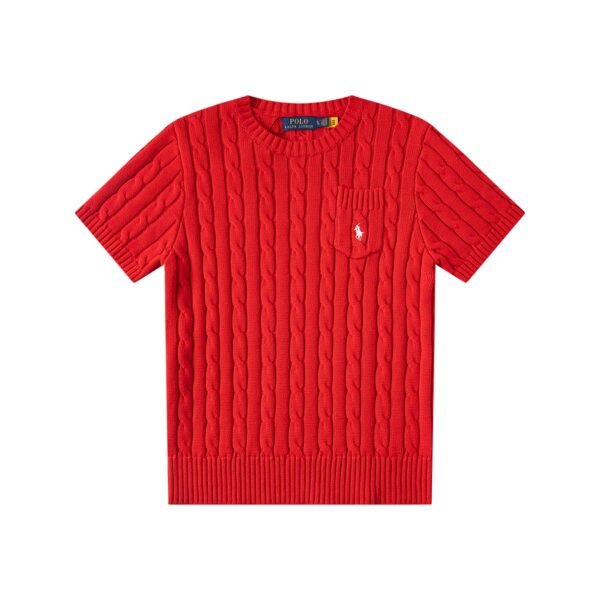 Ralph Lauren Ralph Lauren new 16-color embroidery round neck chest small pocket short-sleeved T-shirt base knitted sweater Ralph Lauren