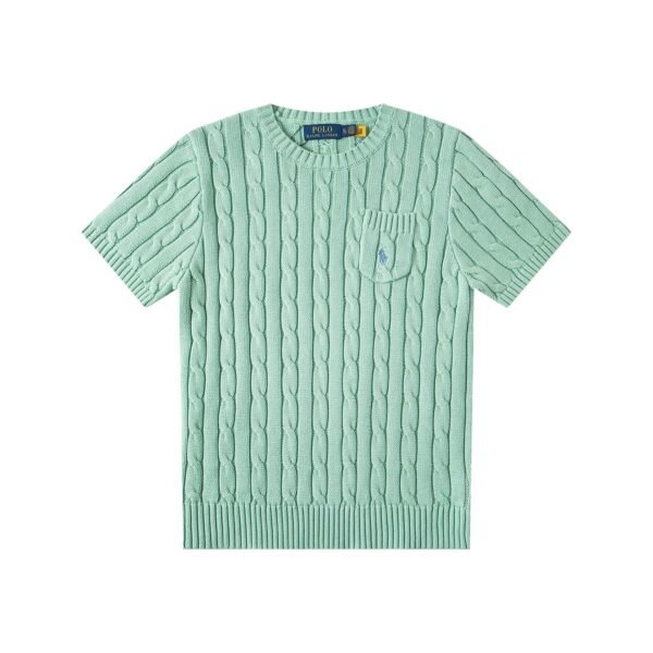 Ralph Lauren Ralph Lauren new 16-color embroidery round neck chest small pocket short-sleeved T-shirt base knitted sweater Ralph Lauren
