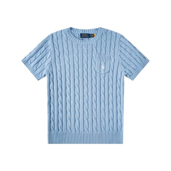 Ralph Lauren Ralph Lauren new 16-color embroidery round neck chest small pocket short-sleeved T-shirt base knitted sweater Ralph Lauren