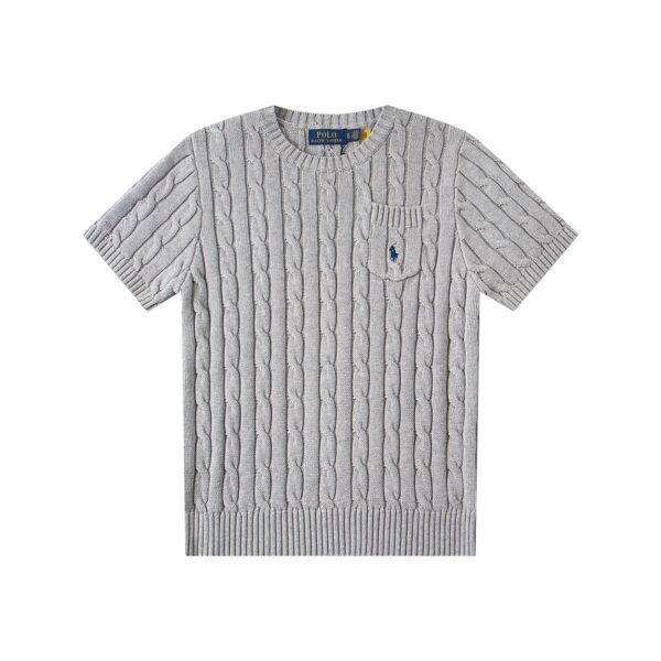 Ralph Lauren Ralph Lauren new 16-color embroidery round neck chest small pocket short-sleeved T-shirt base knitted sweater Ralph Lauren